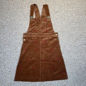 Kiel James Patrick Apple Picking Brown Corduroy Overall Dress Pinafore Womens M